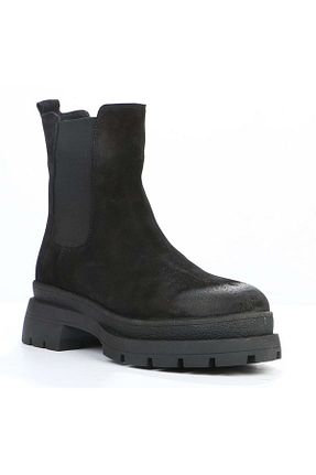 بوت / نیم بوت مشکی زنانه چرم خالص Kids Club Shoes - کد 844431949