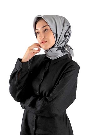 روسری طوسی 90 x 90 Bursa İpek - کد 861035483