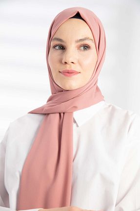 شال صورتی زنانه کرپ PURESCARFS - کد 859380018