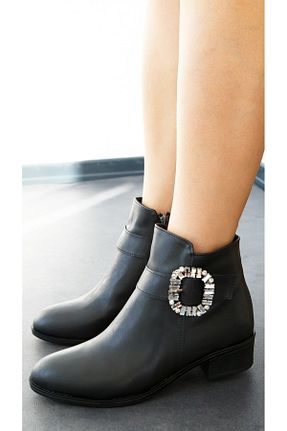 بوت / نیم بوت مشکی زنانه چرم مصنوعی ShoeTek - کد 383735288
