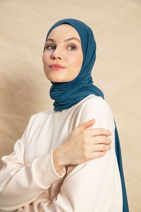 شال آبی زنانه پنبه ای PURESCARFS - کد 849768557
