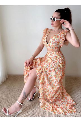 لباس زرد زنانه بافتنی conconmoda - کد 770276066