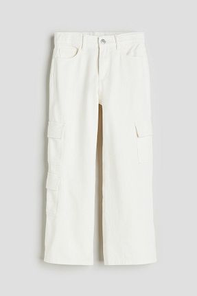 شلوار جین سفید بچه گانه پاچه گشاد H&M - کد 859072287