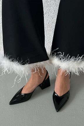 کفش پاشنه بلند کلاسیک مشکی زنانه چرم لاکی Straswans - کد 816489059