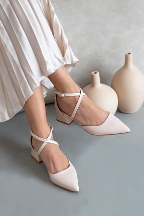 کفش پاشنه بلند کلاسیک بژ زنانه پارچه Straswans - کد 816489012