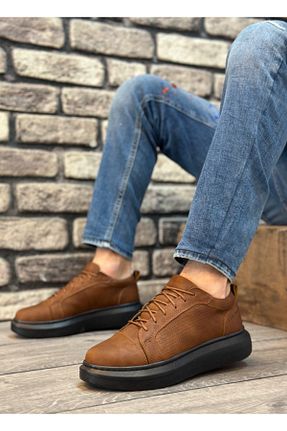 کفش اسنیکر قهوه ای مردانه بند دار BOA - کد 378829116