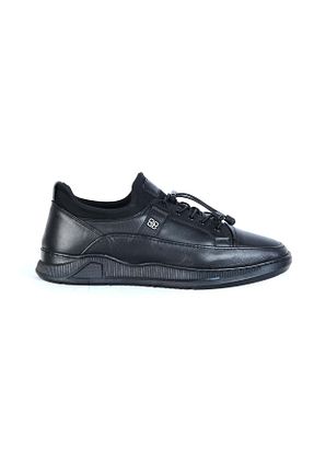 کفش کژوال مشکی مردانه چرم خالص moda ayakkabım - کد 769129655