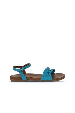 صندل فیروزه ای زنانه پاشنه تخت Bueno Shoes - کد 680107287