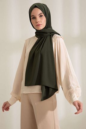 شال خاکی زنانه Medine İpeği PURESCARFS - کد 849617700
