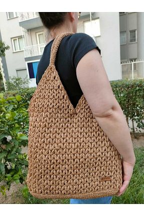 کیف دوشی قهوه ای زنانه حصیر SİSTER BAG DESIGN - کد 860757905