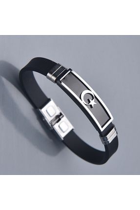 دستبند جواهر مشکی مردانه چرم idolavm - کد 861066315
