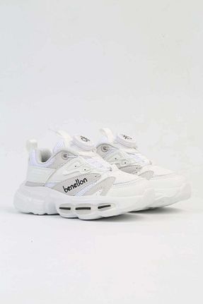 کفش اسنیکر سفید بچه گانه بند دار Benetton - کد 855761428