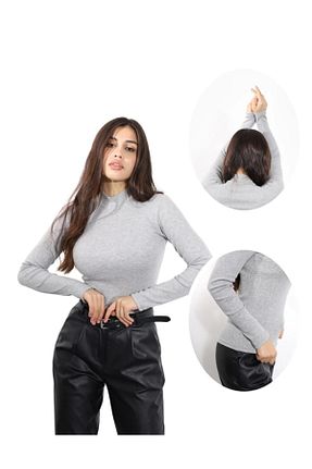 بادی طوسی زنانه یقه ماهیگیر BELİNDA - کد 861106682