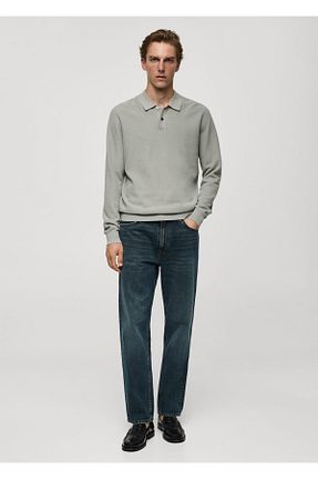 شلوار جین سبز مردانه رگولار MANGO Man - کد 853903070