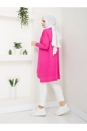 تونیک حجاب صورتی زنانه بافتنی MODAMÜNASİP - کد 861092477