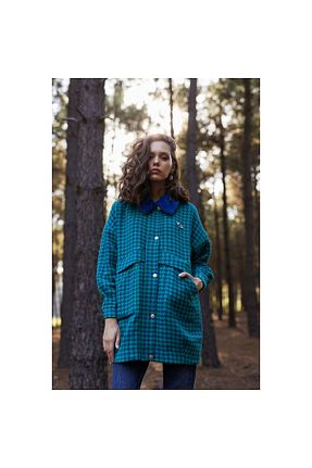 پالتو پشمی حجاب سبز زنانه اسلیم Moodbasic - کد 364078252