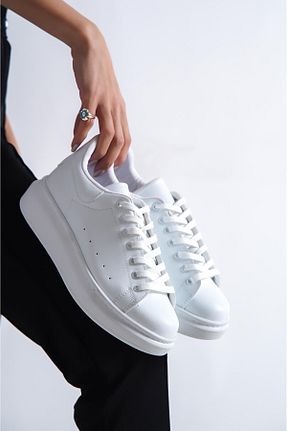 کفش اسنیکر سفید زنانه بند دار shoe for me - کد 844115521