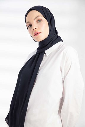 شال سرمه ای زنانه کرپ PURESCARFS - کد 859240922