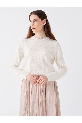 ست بالاتنه و پائین تنه نباتی زنانه بافتنی LC Waikiki - کد 795473182