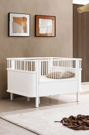 تخت خواب بچه گانه و مونته سوری سفید MDF Setay - کد 666823656