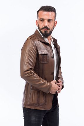 پالتو پشمی قهوه ای مردانه Relaxed Dericlub - کد 54666983