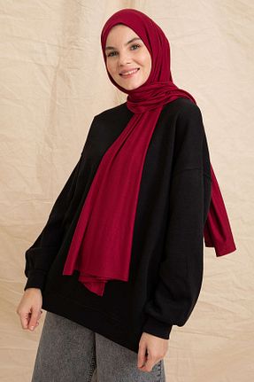 شال زرشکی زنانه پنبه ای PURESCARFS - کد 849768495