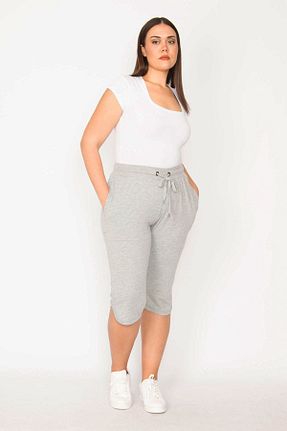شلوارک و برمودا سایز بزرگ طوسی زنانه فاق بلند Şans - کد 176245801