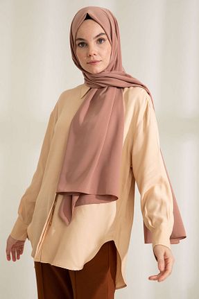 شال قهوه ای زنانه Medine İpeği PURESCARFS - کد 849617654