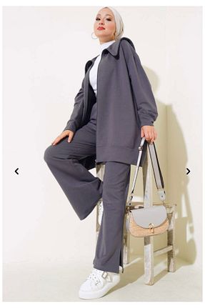 ست گرمکن حجاب طوسی زنانه رگولار Butik Frezya - کد 861177894