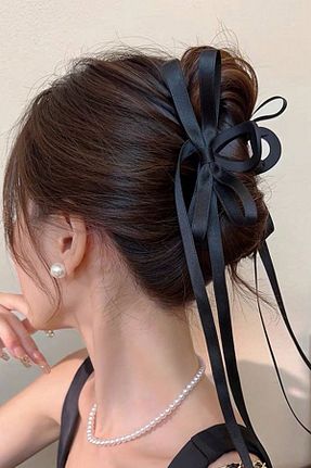 گیره سر مشکی زنانه ساتن PREGIO - کد 861134373
