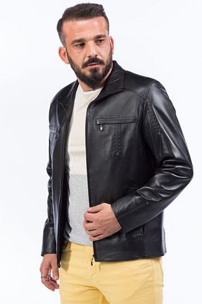 کاپشن مشکی مردانه اسلیم فیت Dericlub - کد 6691610