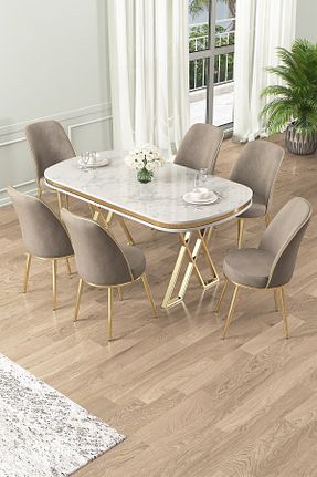 ست میز آشپزخانه سفید MDF Canisa - کد 820976152