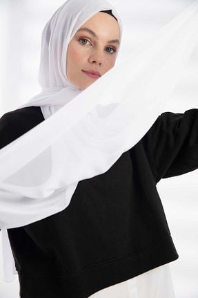 شال سفید زنانه شیفون PURESCARFS - کد 849768503