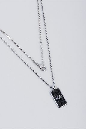 گردنبند نقره سفید مردانه 925 عیار So Chic - کد 754899619