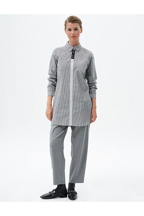 تونیک حجاب طوسی زنانه بافتنی KYR - کد 861185969