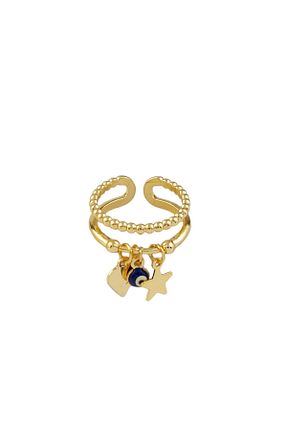 انگشتر استیل (فولاد) طلائی زنانه استیل (فولاد) Çlk Accessories - کد 736406500