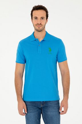 پولوشرت آبی مردانه پلی استر U.S. Polo Assn. - کد 845438784