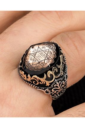 انگشتر نقره مردانه کهربا Prestige - کد 809663852