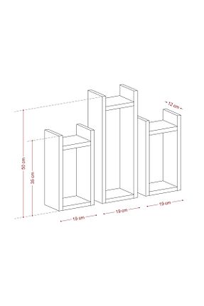 قفسه دیواری سفید 57 سانتی متر Decormet - کد 318899113