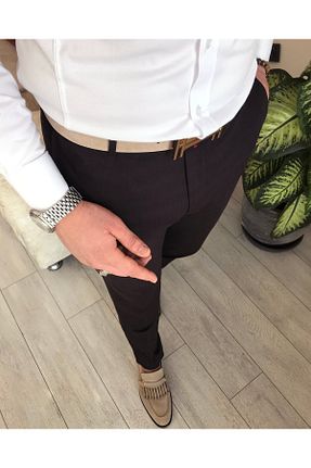 شلوار قهوه ای مردانه پارچه TerziAdemAltun - کد 57621438