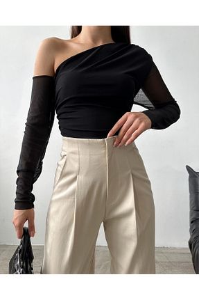 بلوز مشکی زنانه ساده RoseNora Butik - کد 861235594