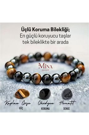دستبند جواهر رنگی مردانه سنگ طبیعی Mina Souvenir - کد 861255232