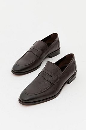 کفش کلاسیک قهوه ای مردانه چرم خالص 7ADIMDAAŞK - کد 721348088
