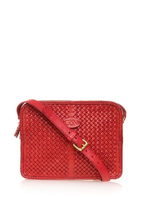 کیف پستچی قرمز زنانه چرم خالص Gön - کد 33273915