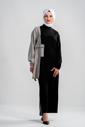 ست بالاتنه و پائین تنه حجاب مشکی زنانه Relaxed Armine - کد 861270671