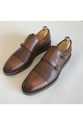 کفش کلاسیک قهوه ای مردانه پاشنه تخت TerziAdemAltun - کد 90805427
