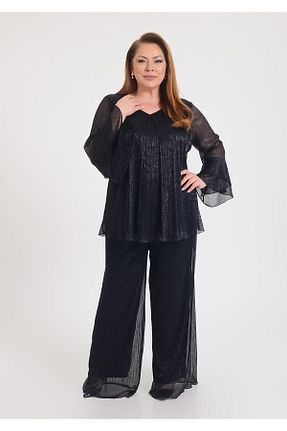 بلوز سایز بزرگ مشکی زنانه سایز بزرگ LİLAS XXL - کد 861275786