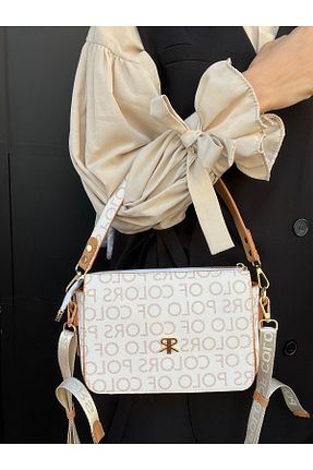 کیف دوشی بژ زنانه چرم مصنوعی Çanta Trend - کد 861309447