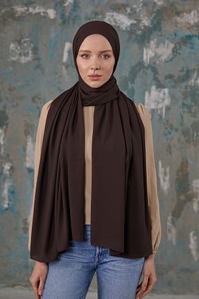 شال قهوه ای زنانه شیفون Differenza - کد 861292149
