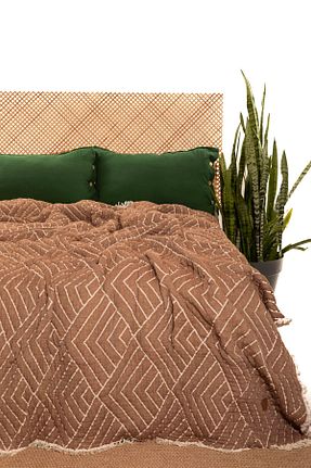 لحاف دونفره قهوه ای 220 x 240 MYLASA HOME - کد 812818261